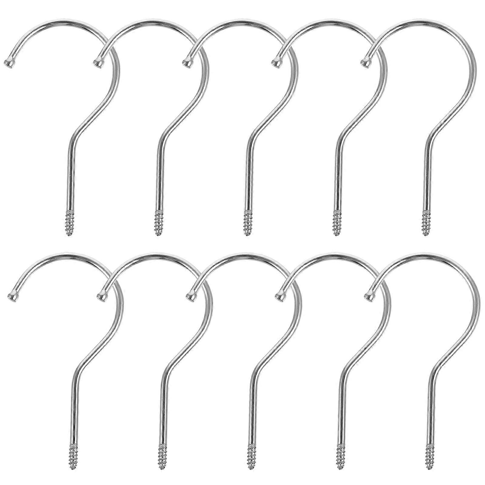 JOYHAPPST 10pcs Heavy Duty Screw-in Hooks Hanger Accessory Hooks Hanger Home Clothing Storage Hooks