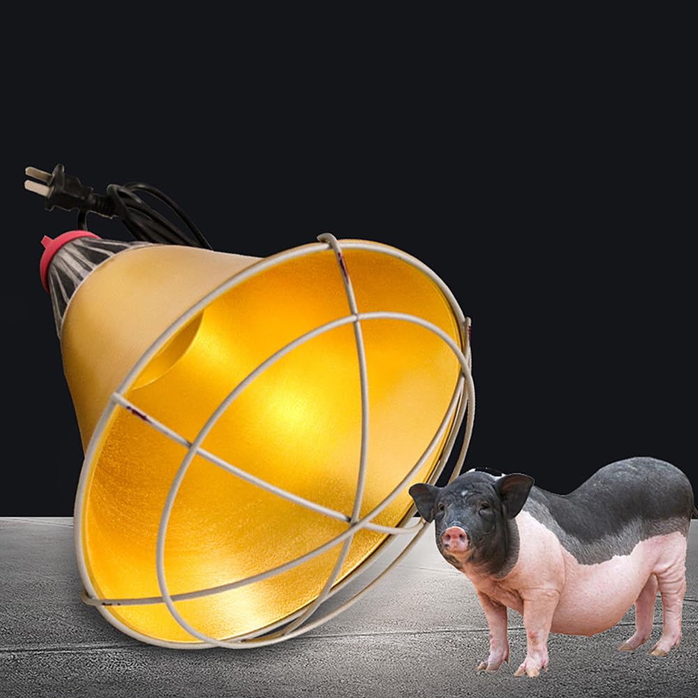 Lámpara de criadora de gallinero, luz de Calor para Calentador de Pollitos, lámpara de calefacción de Reptiles Impermeable de Aluminio, para Conejos, Pollos y Aves de Corral