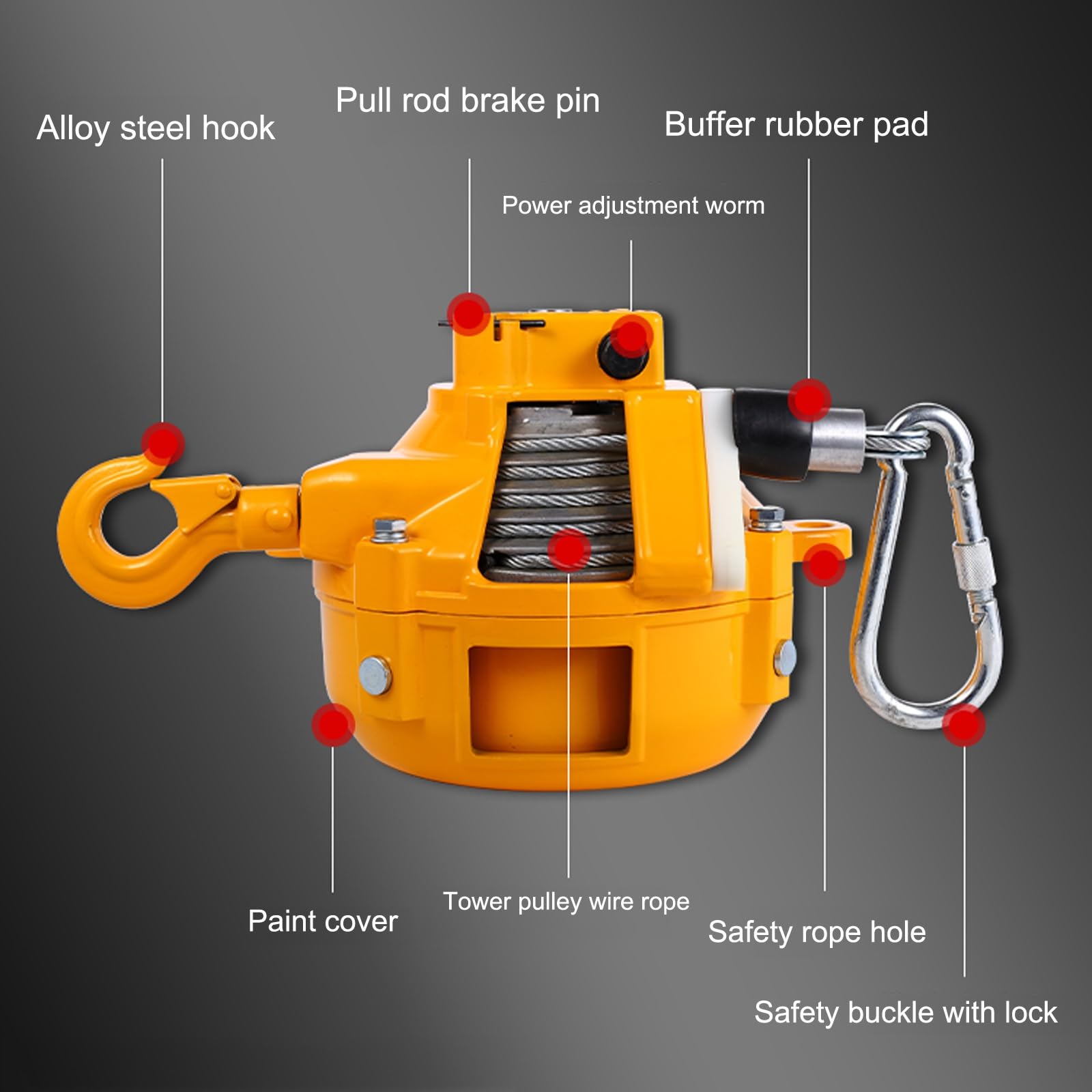 Bilanciatore a Molla, utensile Retrattile con Cuscinetto, Chiave per cacciavite, Strumento di misurazione del Cavo in Acciaio, per Linea di Montaggio, Utensili sospesi e mobili, i(5-9 kg