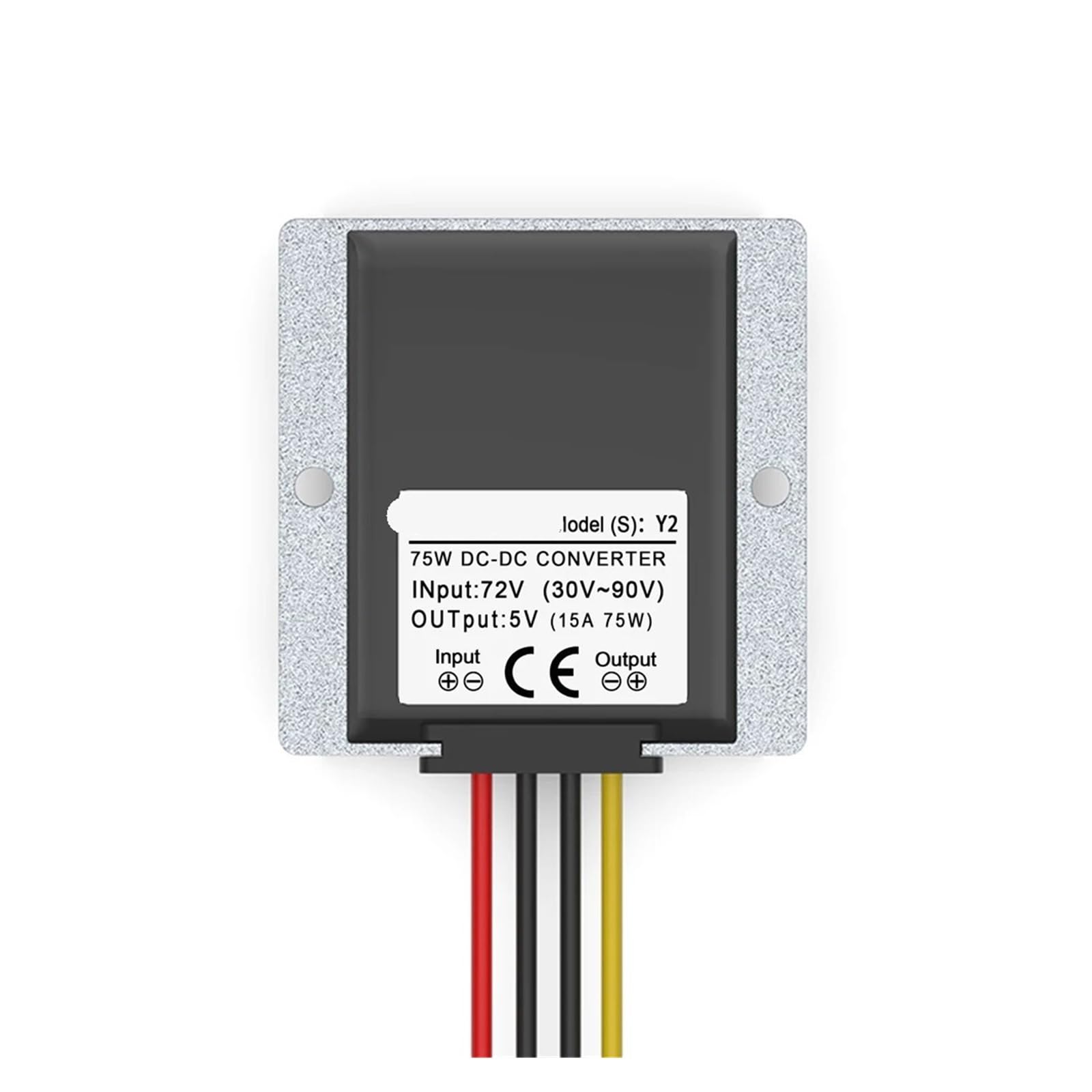 Przetwornica redukcyjna DC-DC 72 V na 5 V (wejście 30 V do 90 V, wyjście 15 A), konwerter zasilania stałego napięcia