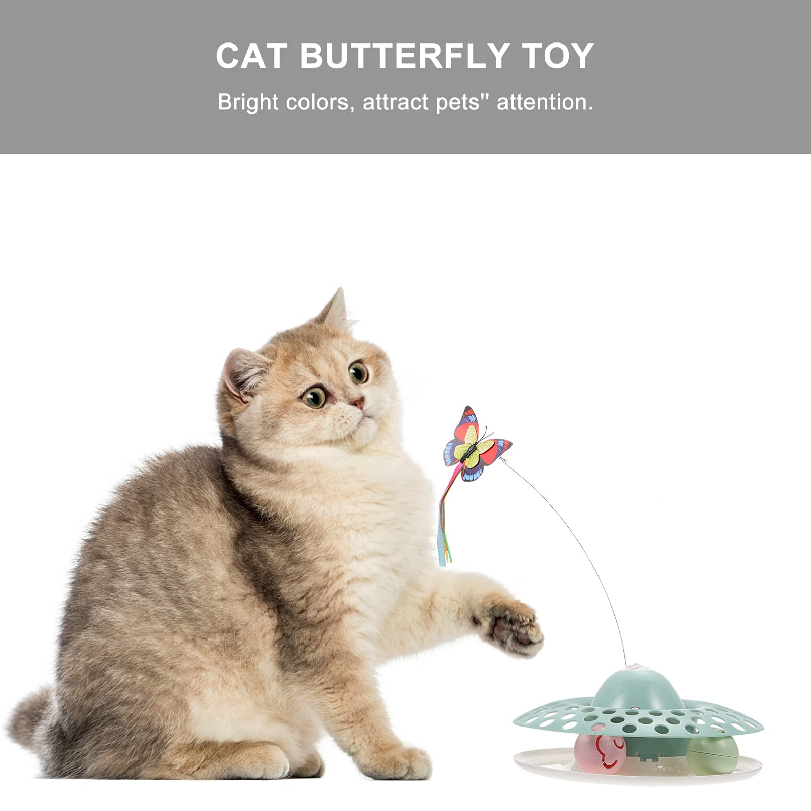 POPETPOP Juguete Giratorio Eléctrico para Gatos Juguete Interactivo para Gatos para Suministros para Mascotas de Simulación