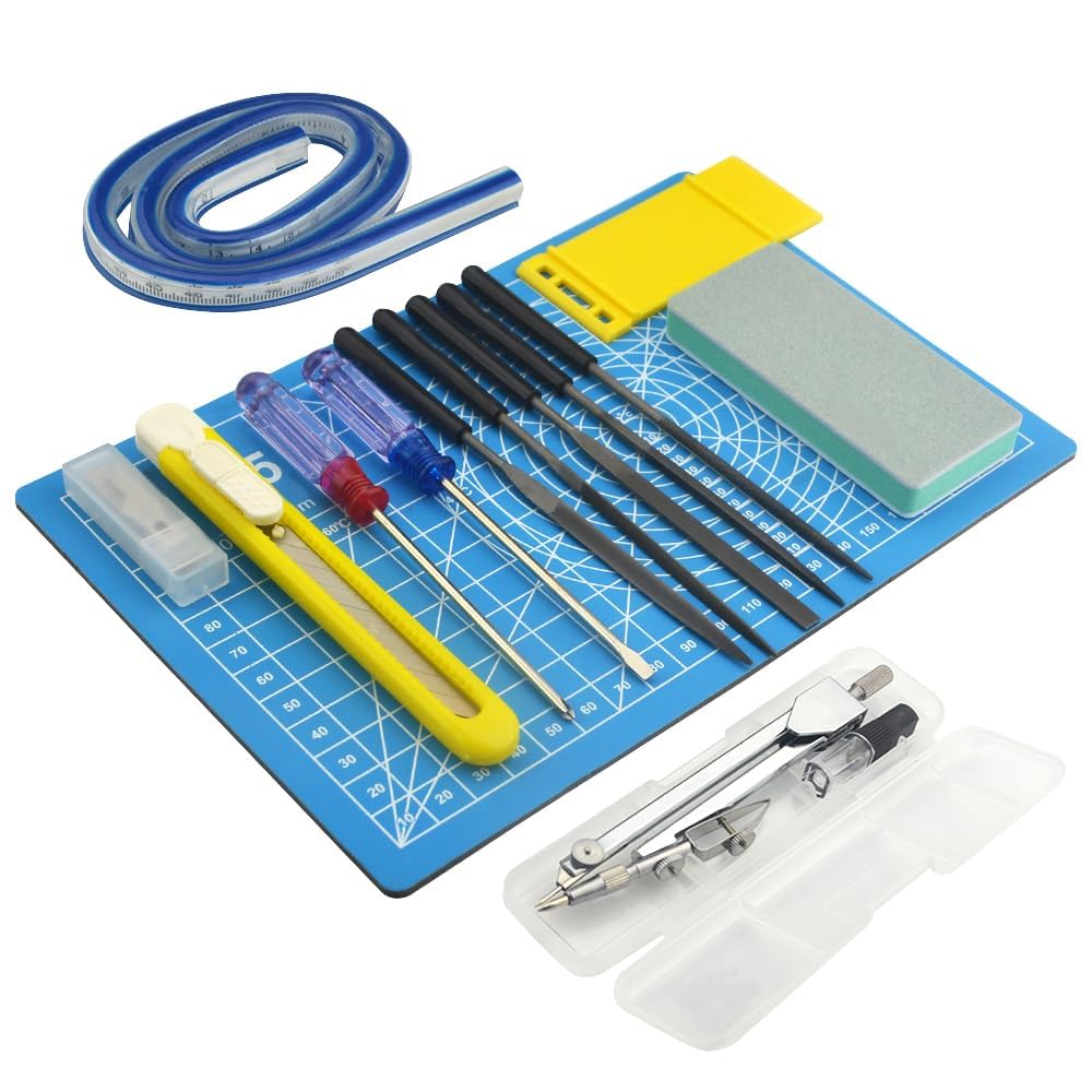 Lot de 80 Outils de Base pour modélisme Gundam avec boîte en Plastique pour Assemblage de Voiture, Loisirs créatifs, modélisme, réparation et Fixation