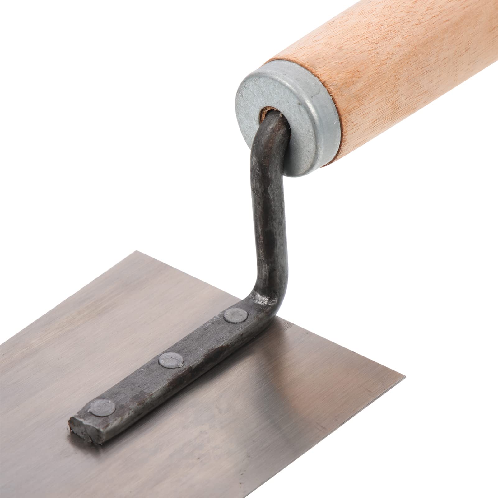 Cazzuola per Finitura in Acciaio Inox 5 Pezzi per Muratura | Impugnatura in Legno, Struttura Ribattuta, per Cemento e Intonaco, Set da 5 Strumenti