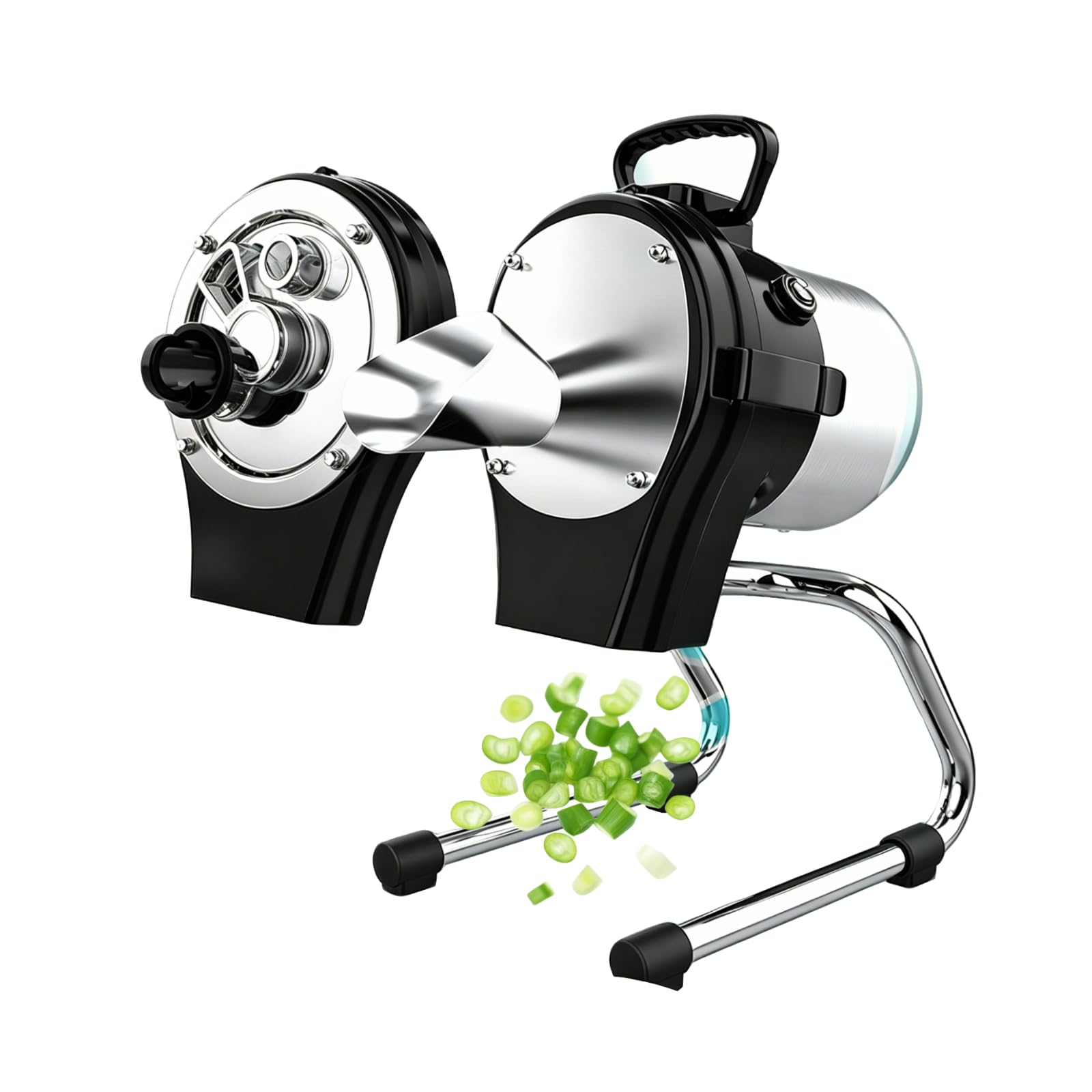 KUSOLE Commercial automatic scallion chopper, scallion mincer, adjustable blades, cutting width 1 to 5 mm, speed 6000 rpm, suitable for vegetables, scallions, and garlic