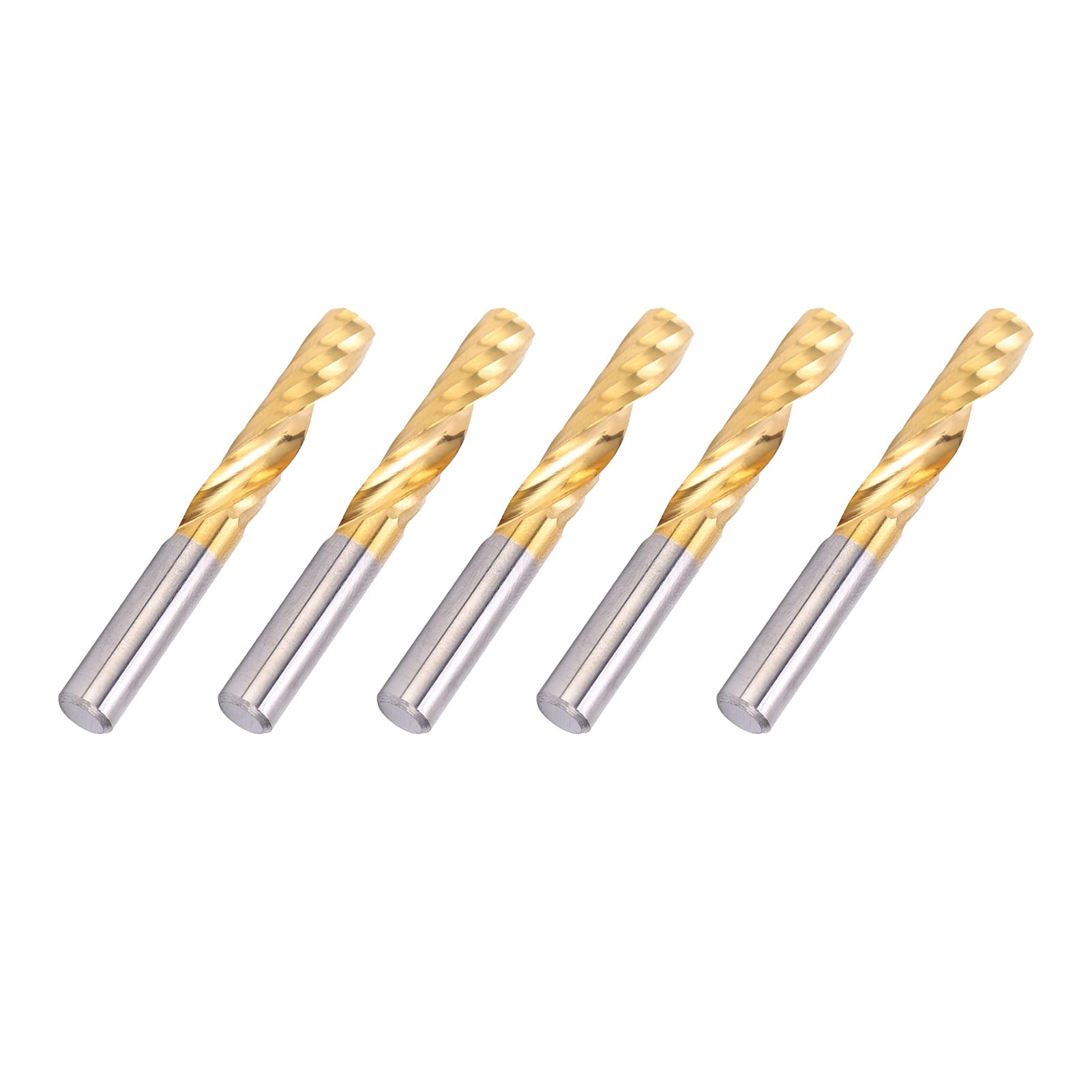 Marhynchus Fresa a Spirale Set di Frese CNC in Acciaio Ad Alta velocità 5 Pezzi 6mm X 25mm X 50mm Punte per Router Placcate in Titanio per Utenti di Fresatura e Scanalatura CNC