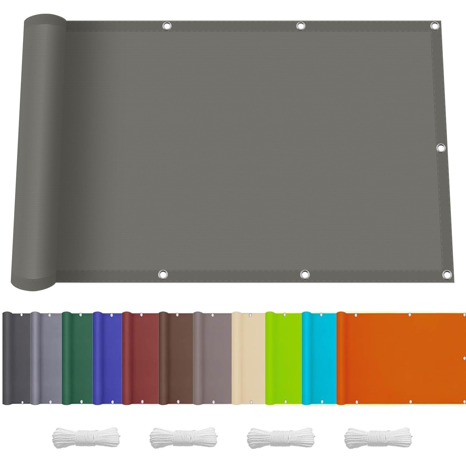 Voile d'ombrage rectangulaire gris foncé pour stopper le soleil et la pluie sur le patio
