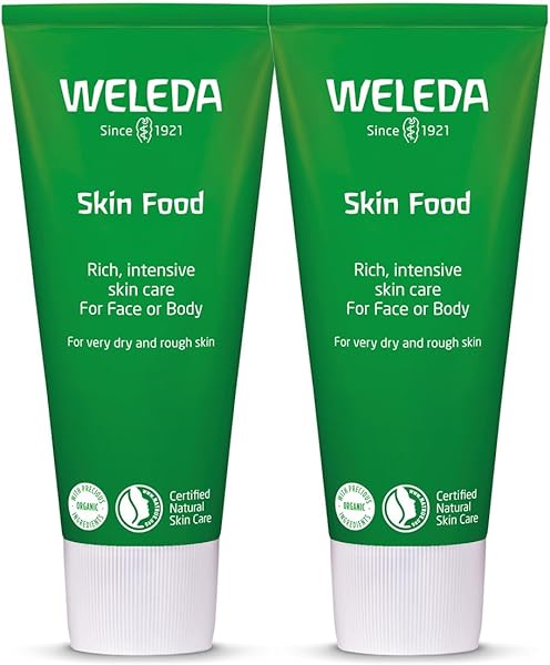 Weleda Skin Food Twin Pack, Dry Skin Moisturiser, Moisturising Cream & Primer, Face & Body, For Men & Women, Multiple Uses, Certified Natural, 2 x 75ml