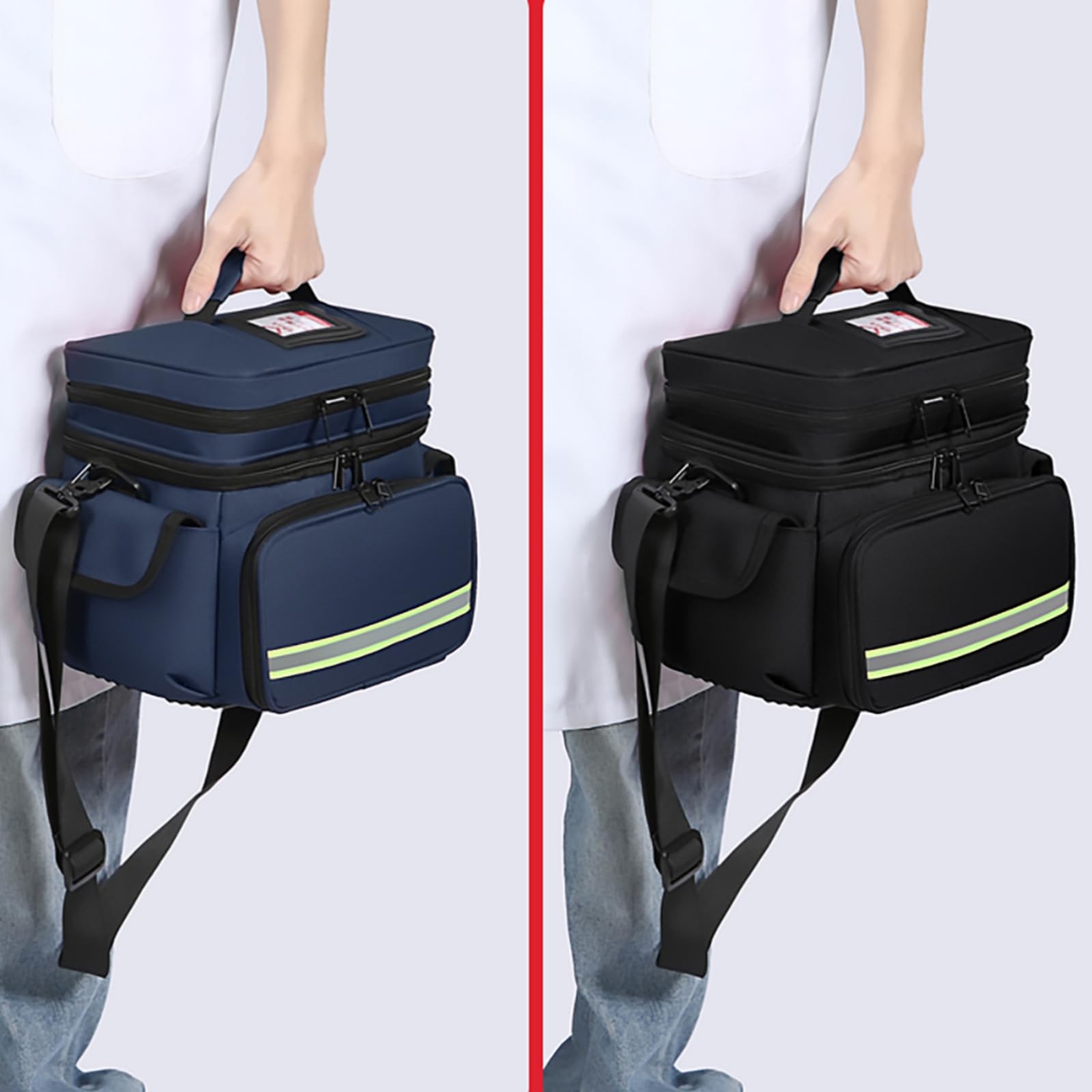 Sac médical Familial Vide, Double Couche pour Fournitures médicales d'urgence, Sac de Premiers Secours adapté pour Une Utilisation à la Maison ou en Voyage, Bleu, L