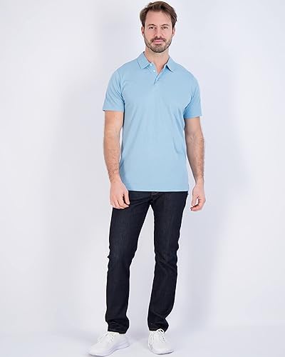 Miniatura 10 de Paquete de 3 Polo de manga corta de algodón para hombre polo transpirable de rendimiento disponible en tallas grandes y altas