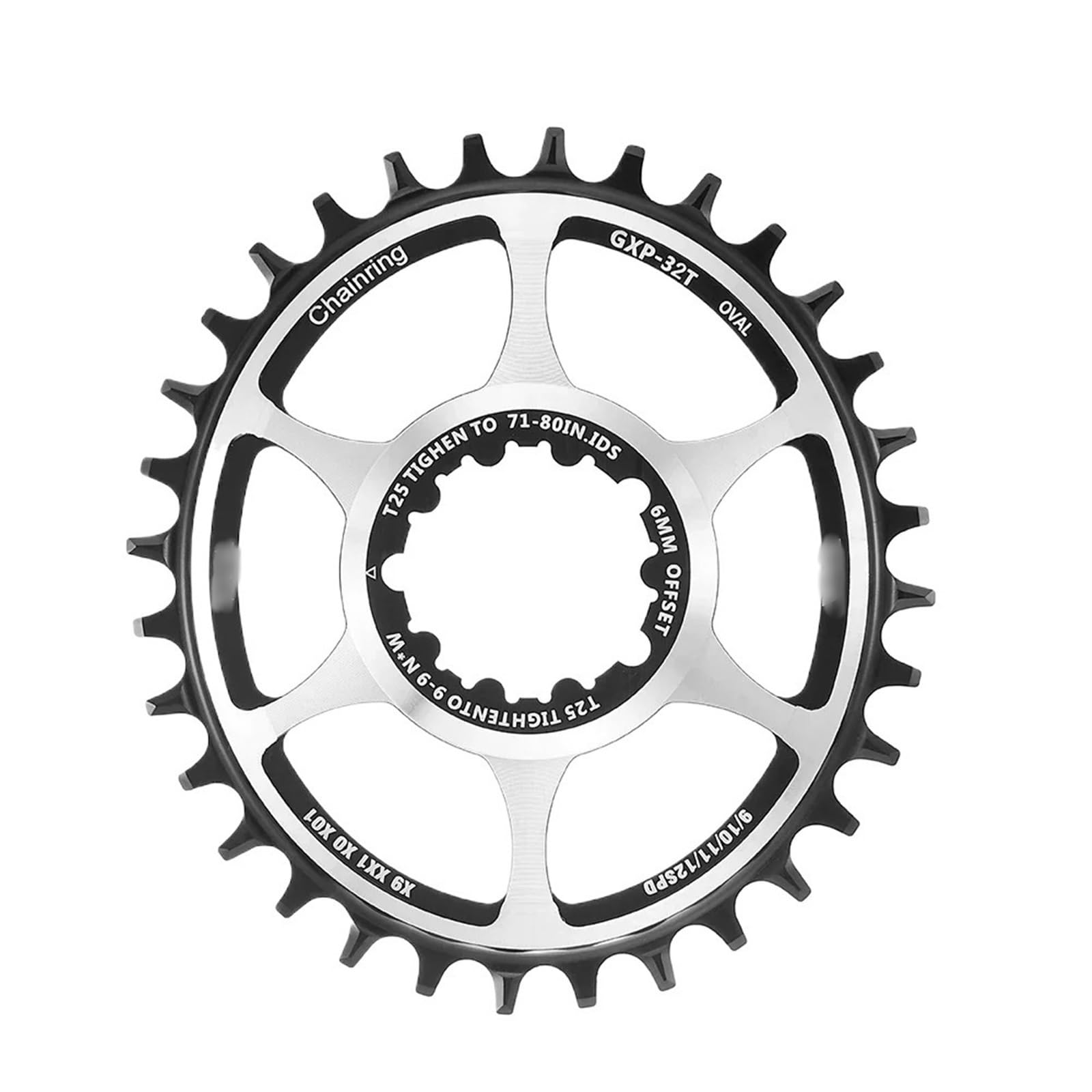 Oval Chainring 3mm 6mm Offset, Direct Mount 32T 34T 36T, MTB Bicycle Road Bike