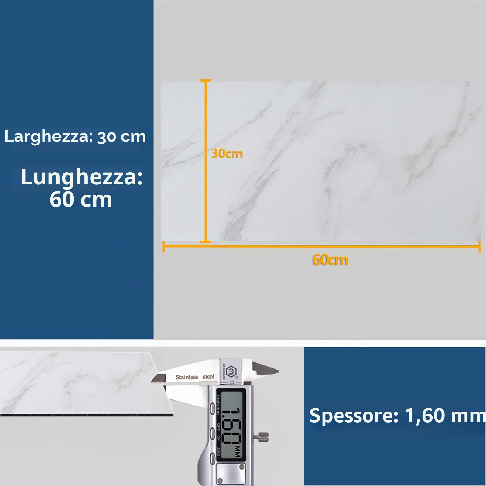 VEELIKE Piastrelle Adesive Pavimento PVC Adesivo Marmo Bianco Mattonelle Adesive Cucina Adesivi per Piastrelle Marmo Pavimento Adesivo per Interni Garage Bagno 12 Pezzi 30 cm x 60 cm