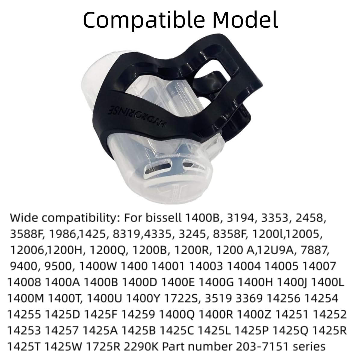 Manguera de vacío negra 1400B, accesorio de herramienta de autolimpieza, compatible con Bissell 1400B 3194 3353 2458 3588F 1986 1425 1400W 1725R pieza de repuesto #1613828