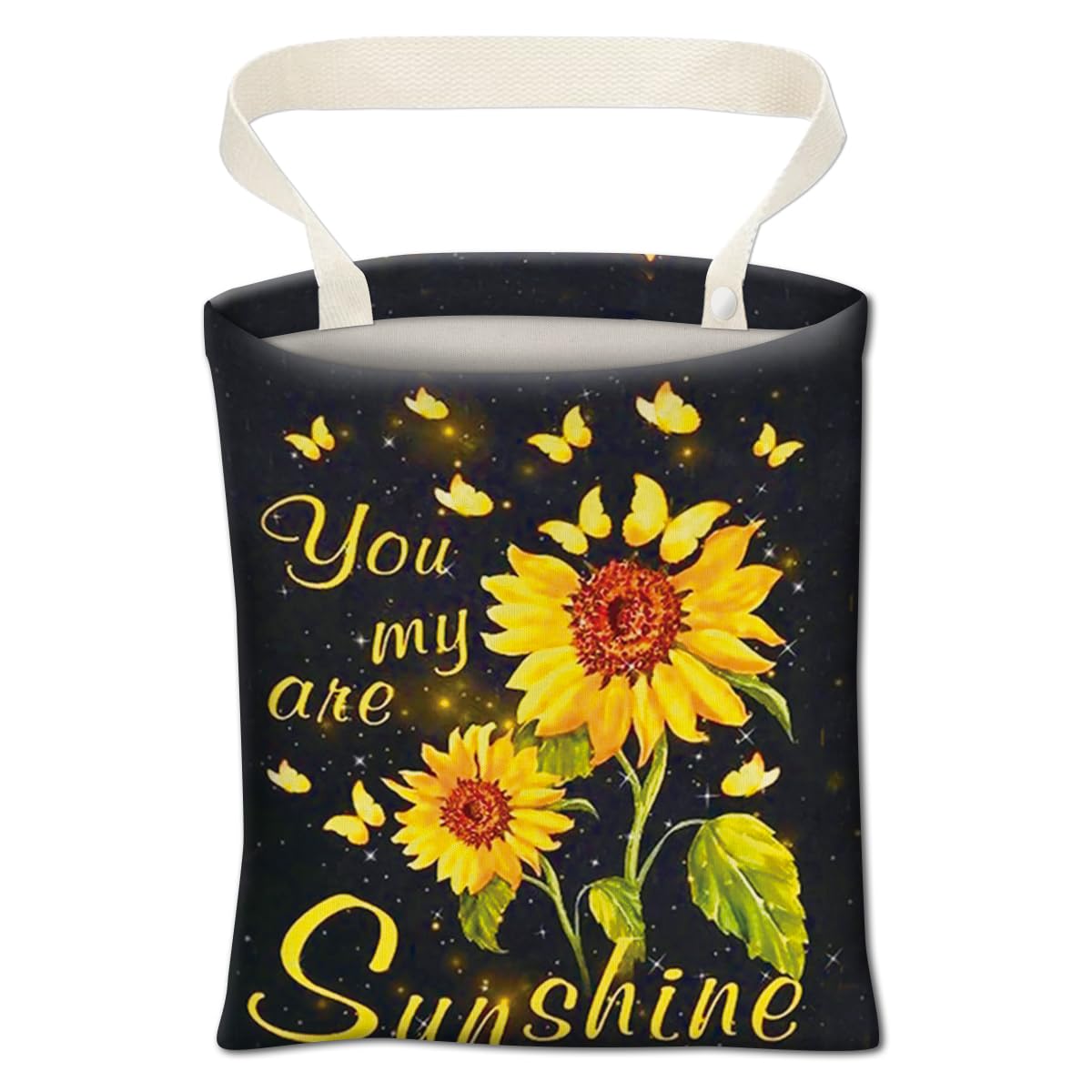Car Trash Can, Cute Car Trash Bag, Hanging Car Organizer and Storage Bag, Trash Bin for Car Accessories, Vehicle, Travelling, Camping Cute Sunflower