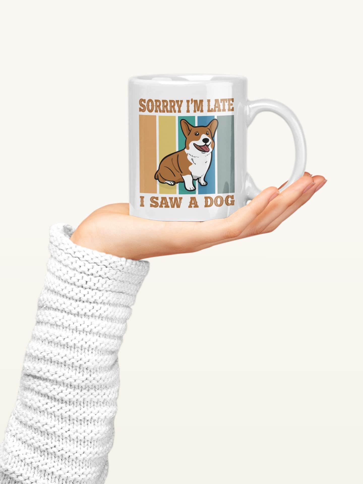 Yellow Orrange Dogs Never Lie Printed Ceramic Coffee Mug 250 Ml 1