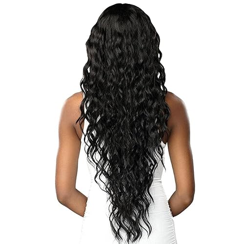 Miniatura 3 de Sensationnel Butta Lace Hhm Pelucas  Mezcla de cabello humano suelto y rizado de 32 pulgadas, extra ancha, raya de 5 pulgadas, línea de cabello