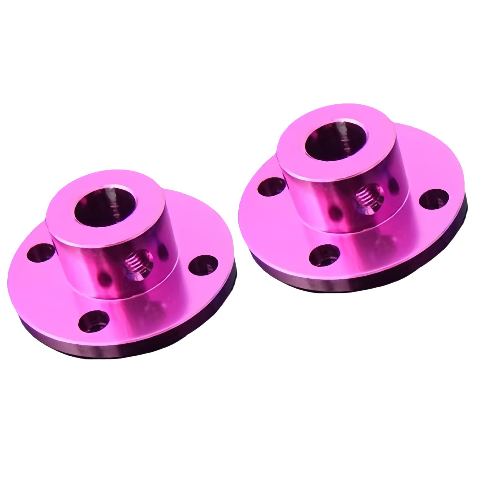 Produktbild von 2er-Set Starre Flanschkupplung, Aluminium, 10mm Innendurchmesser – 32x13mm, M4, Silber – Für RC-Modelle & Wellenverbindungen