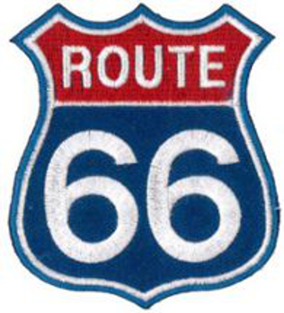 Klicnow Red Route 66 Embroide Patch (Red/Blue) 7Cm X 8Cm (2 3/4" X 3")