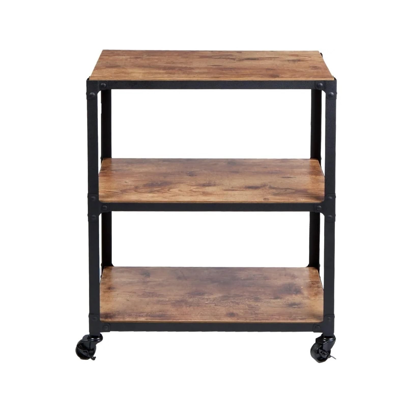 FZL02068LM Serving Trolleys Kitchen island & Trolleys, Rolling Cart, Microwave Stand, 3-Tier Coffee, Brown Organization