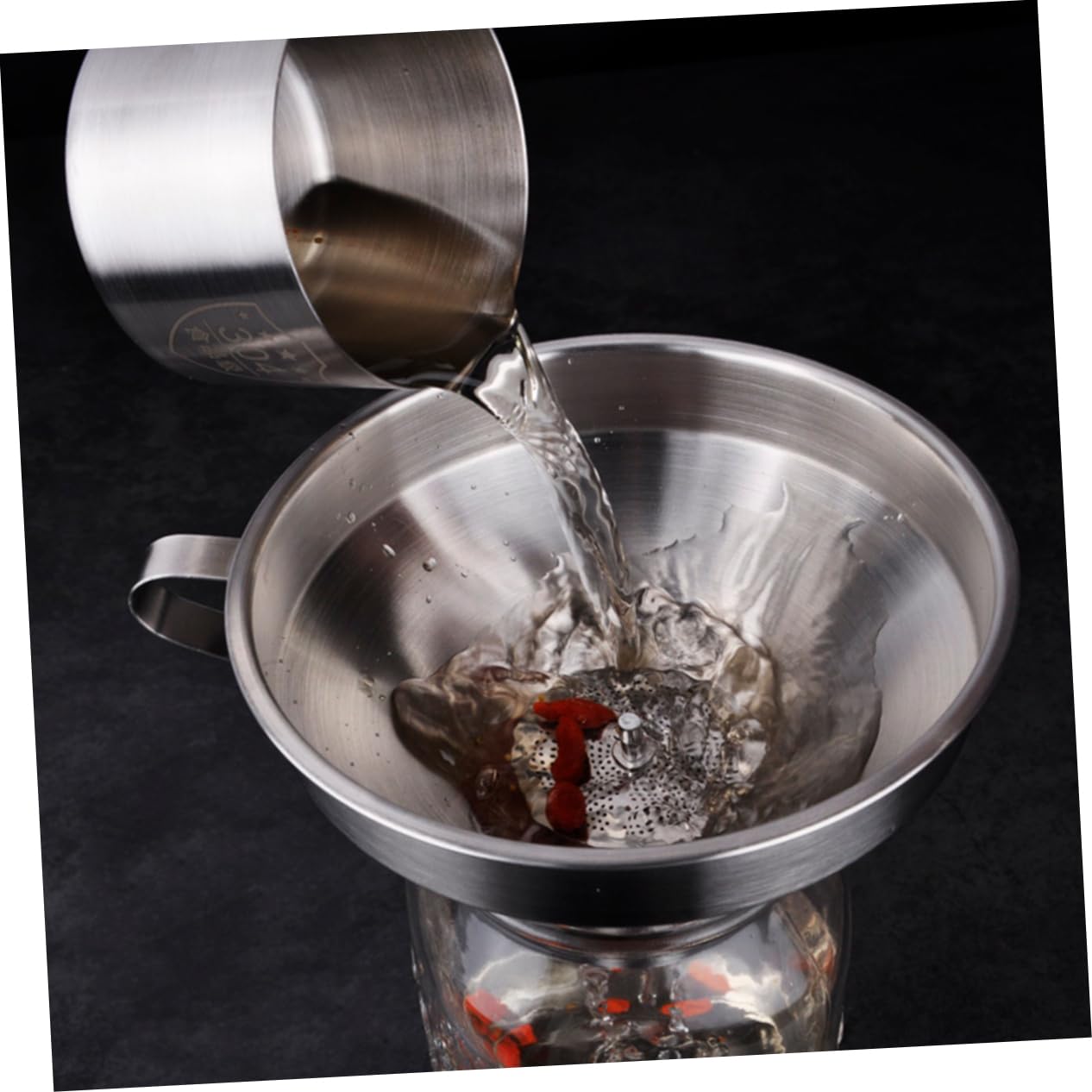 Colino in Acciaio Inossidabile Imbuto Da Cucina Imbuto Domestico Per Olio Da Cucina Per Salsa Di Soia Set Di Imbuti Per Filtrare Ingredienti Liquidi E Secchi in Polvere