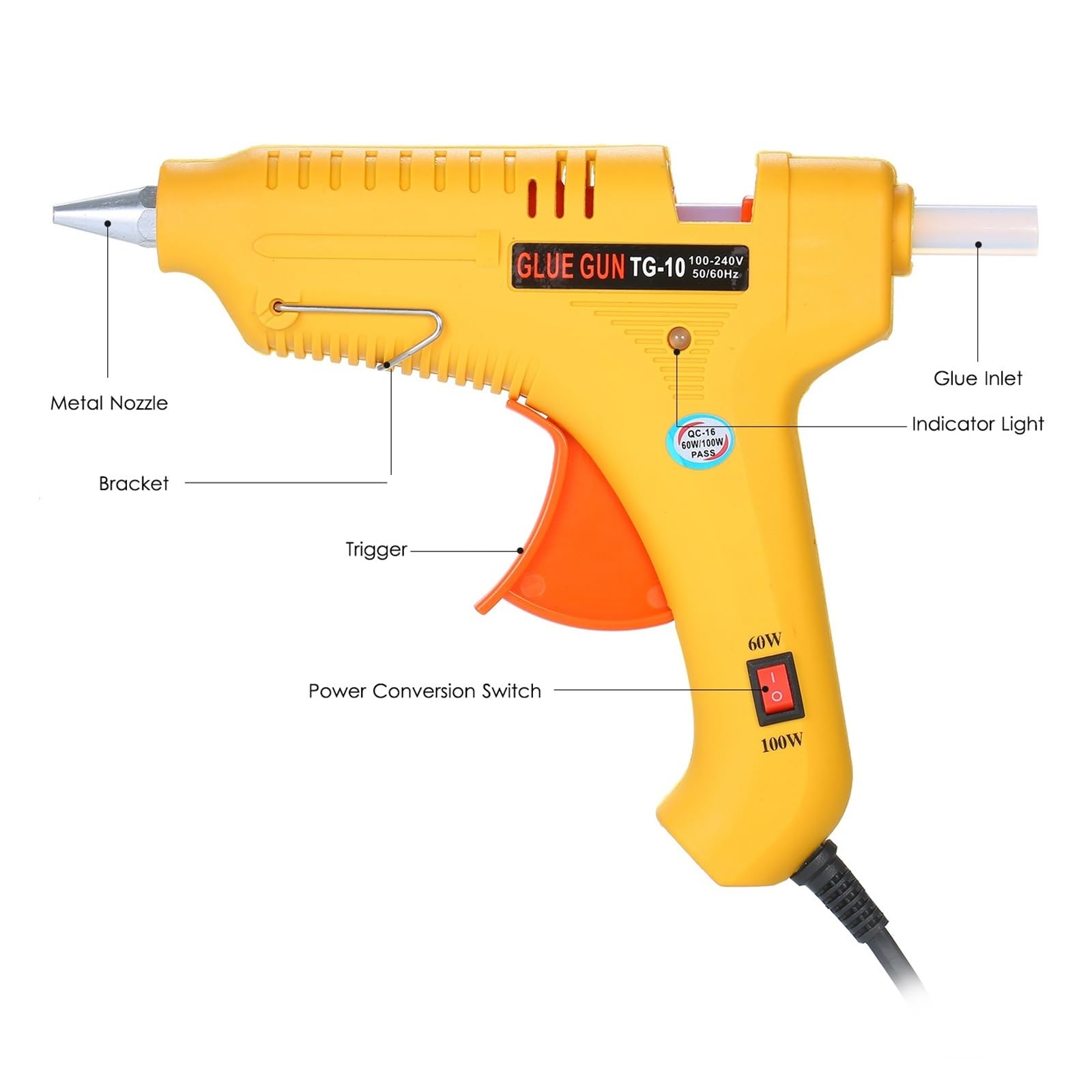 Pistolet Do Klejenia Na Gorąco 60 W/100 W Regulowana Moc Maszyna Do Klejenia Na Gorąco Przemysłowe Gospodarstwa Domowego DIY Pistolet Do Klejenia GT-10 Szerokie Zastosowanie