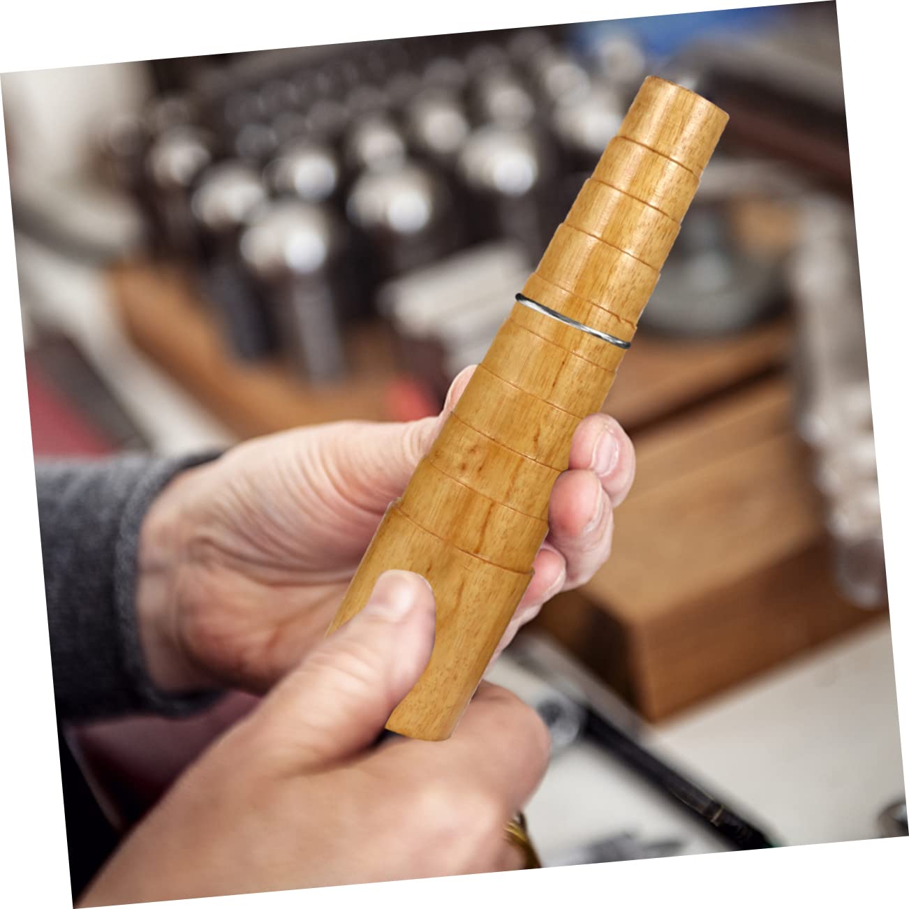 ERINGOGO Solid Wood Bracelet Mandrel Bangle Size Adjuster Round Oval Perfect for DIY Jewelry