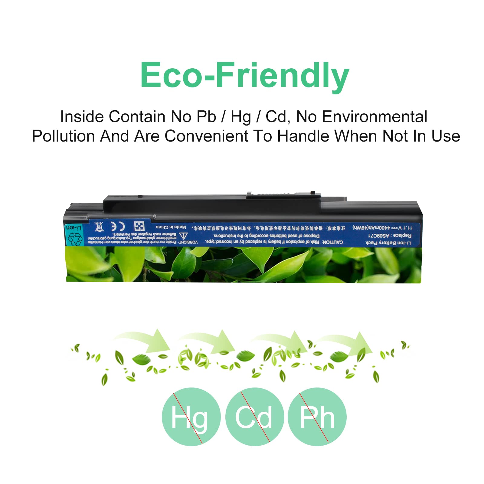 Batteria Laptop Sostitutiva Per Extensa E Gateway - 11.1V 5200mAh | Modelli Compatibili: AS09C31, NV4001, Ecc. - Foto 2