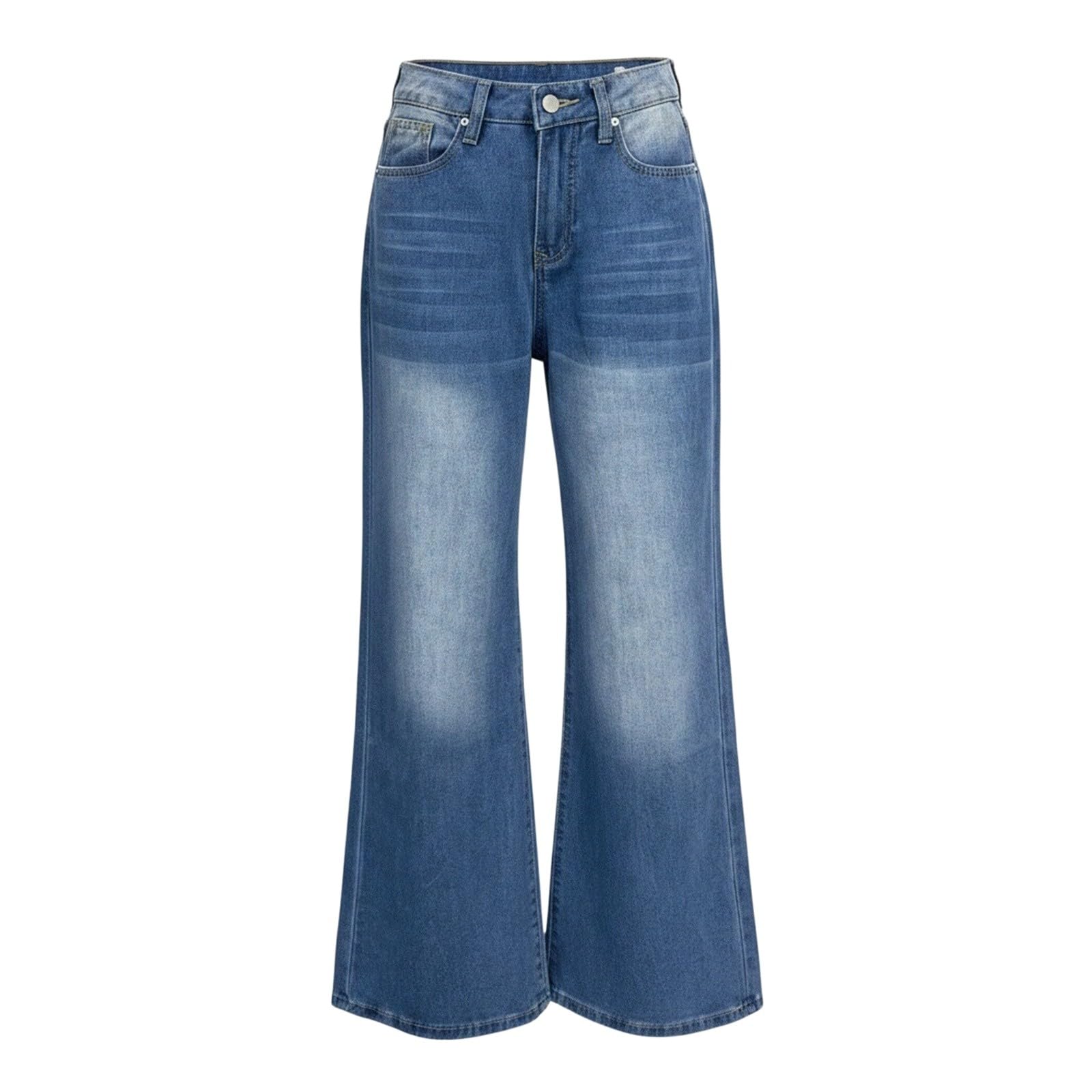Jean Bootcut stretch pour femme - Taille haute - Jambe large