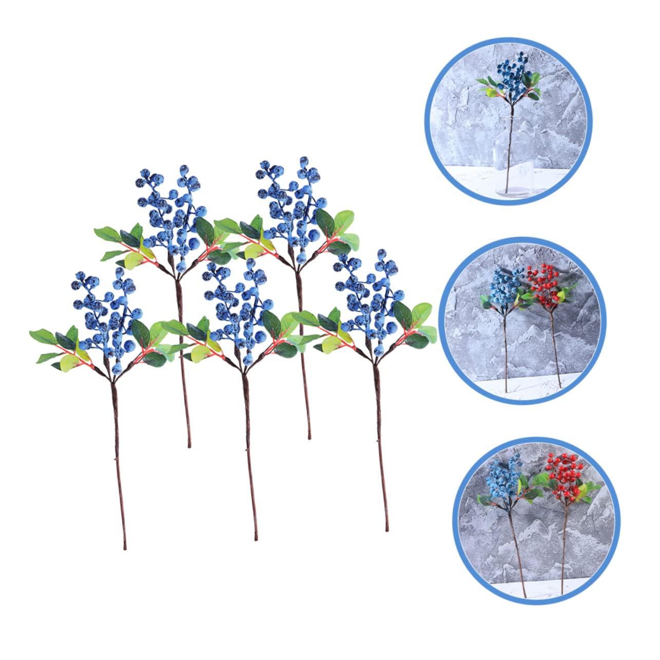 TOPBATHY 15 Piezas Artificiales Manualidades navideñas Christmas Decorations Picos de Pino de Acebo Ramas de de Acebo Adornos para arboles de Navidad selecciones de