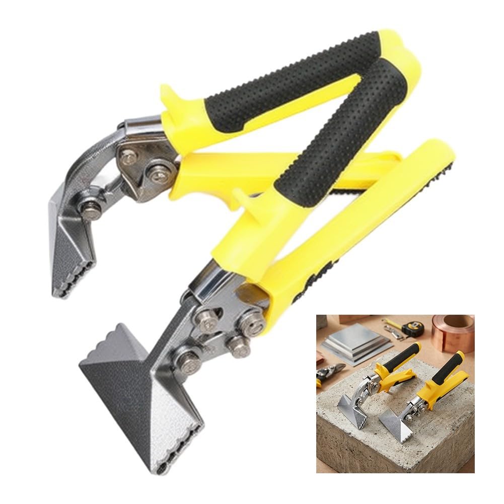Set di 2 pinze pieghevoli multifunzione per piegatura e crimpatura dei bordi, in acciaio temprato con manico isolante, strumento per lavori elettrici e lamiere