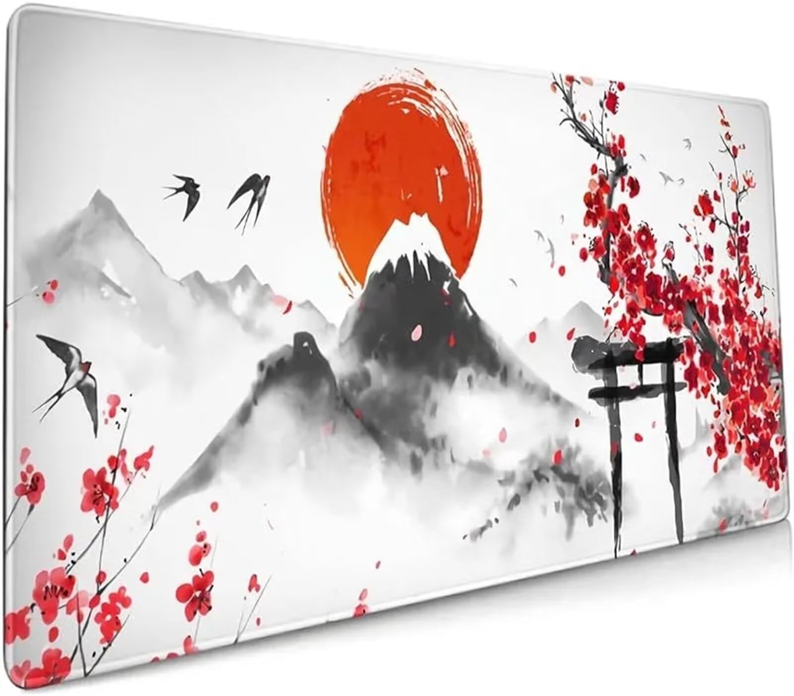 Tappetino Mouse Gaming 1200x600x2mm Tappetino per Mouse Grande XXL Confortevole Lavabile Antiscivolo Tappetino Scrivania Supporto per Computer PC e Laptop - Paesaggio D'Inchiostro