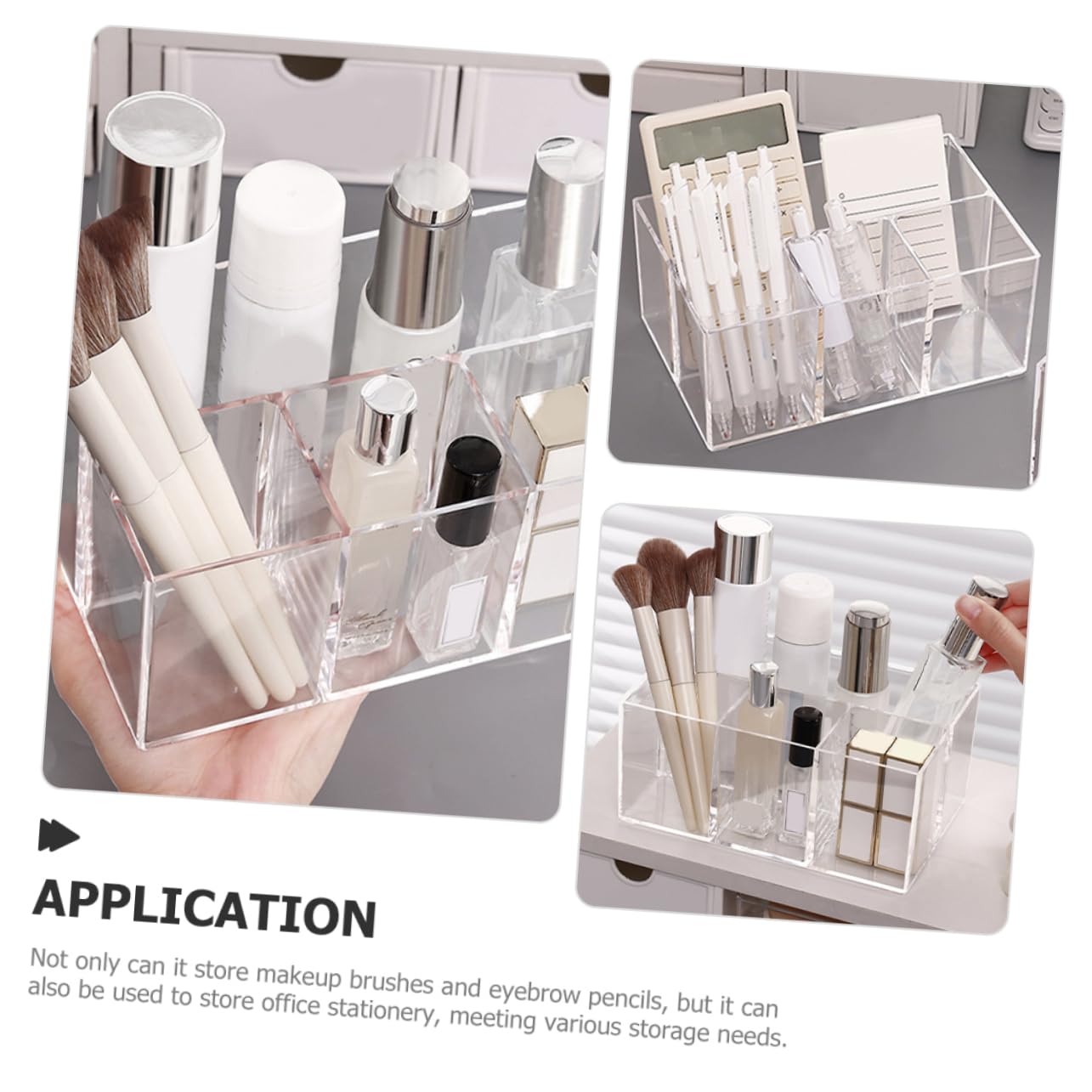 Gatuida 3stücke Makeup Pinsel Mit Fächern Transparente Aufbewahrung Für Stifte Und Kosmetik Multifunktionaler Organizer Für Schreibtisch Und Kosmetikbereich
