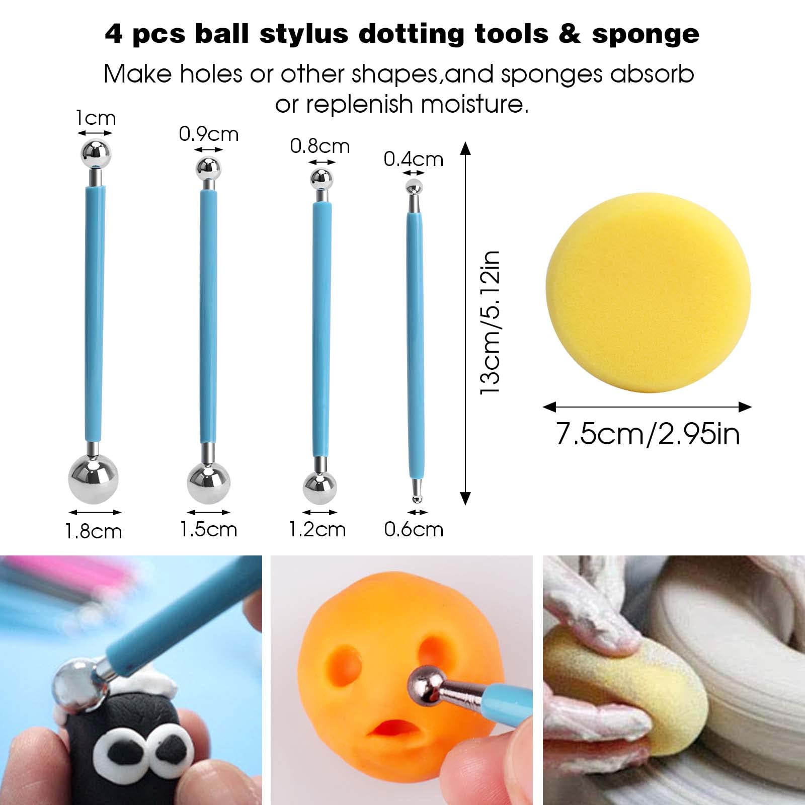 Kit 42 Pezzi Attrezzi Per Scultura E Modellazione - Per Argilla, Ceramica, Fimo, Con Borsa Di Trasporto - Foto 10