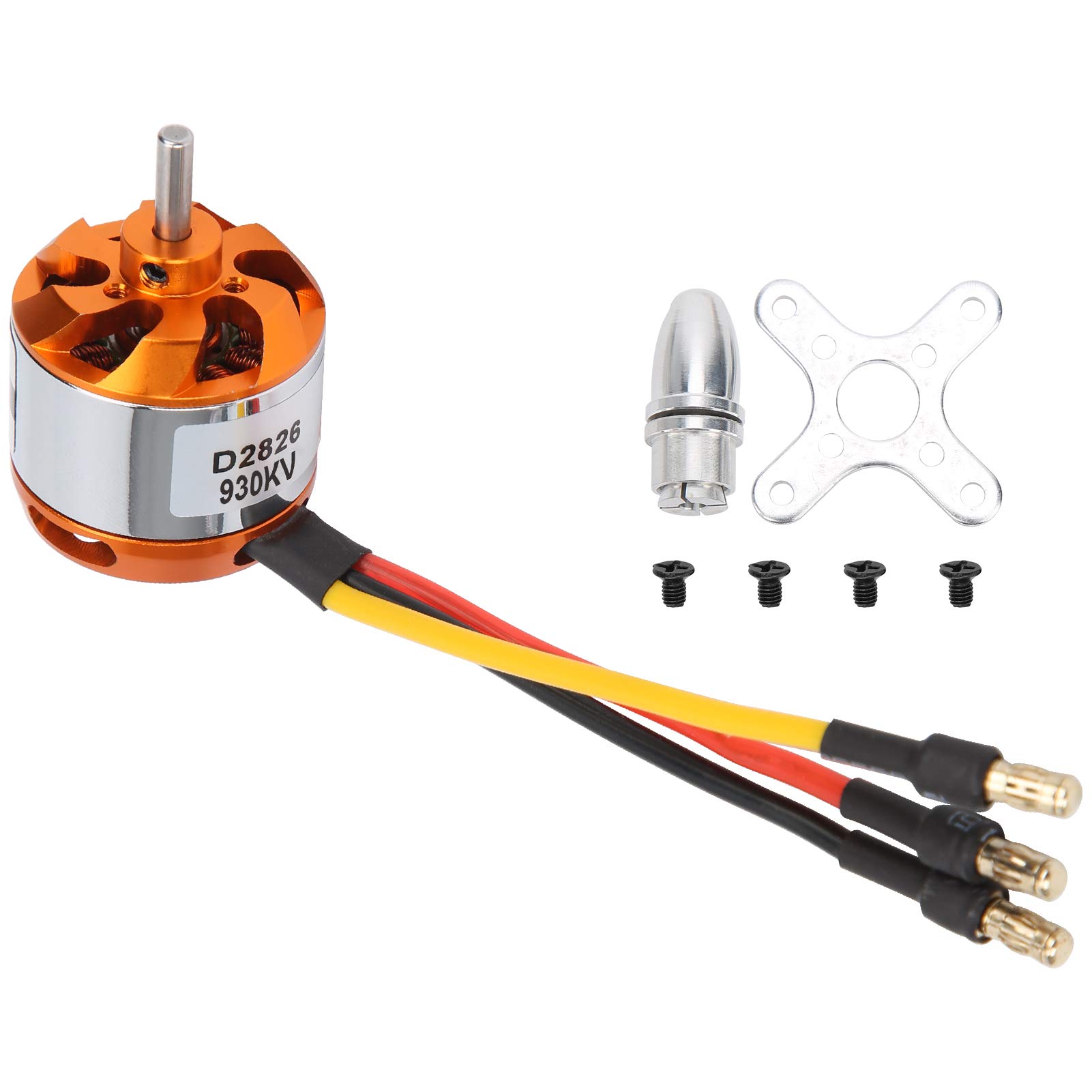 RC Motor Brushless Motor, D2826 Outrunner ESC Combo Set with Adapter Replacement for FixedWing Airplane (930KV)