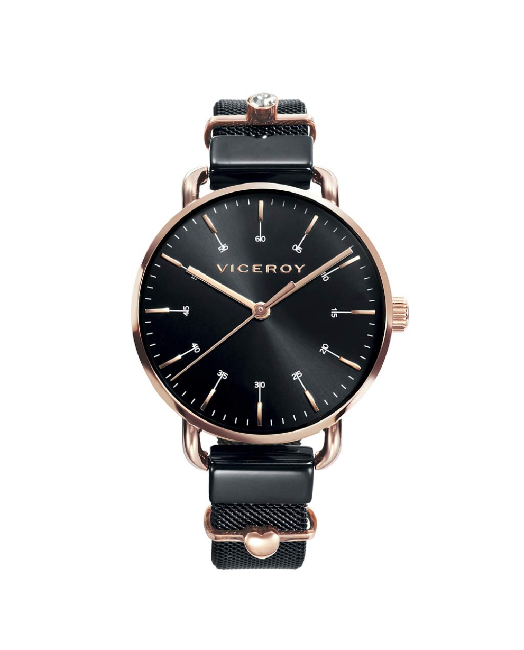 Viceroy42354-57 Reloj de Mujer Cuarzo Acero IP Rosa y IP Negro Malla Tamaño 32 mm