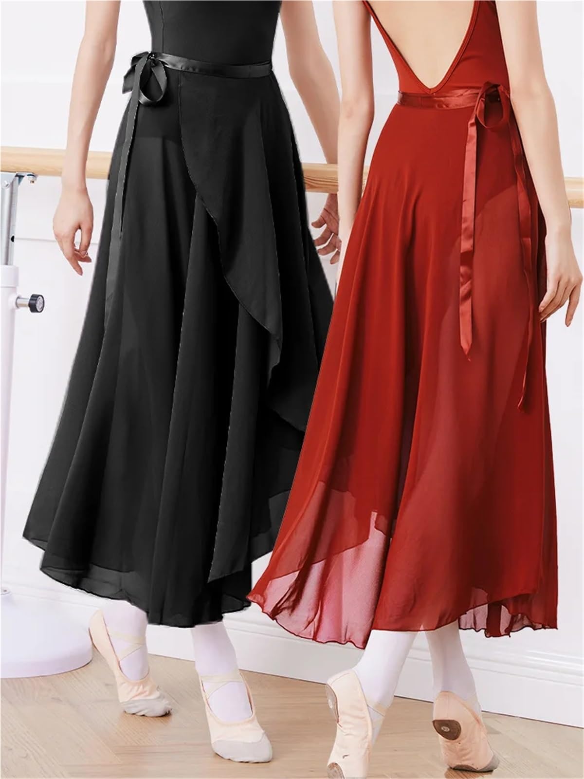 Falda de Ballet for Adultos, una Pieza, con Encaje, for práctica Gasa, Delantal Baile, Larga, for Profesora, for Mujer