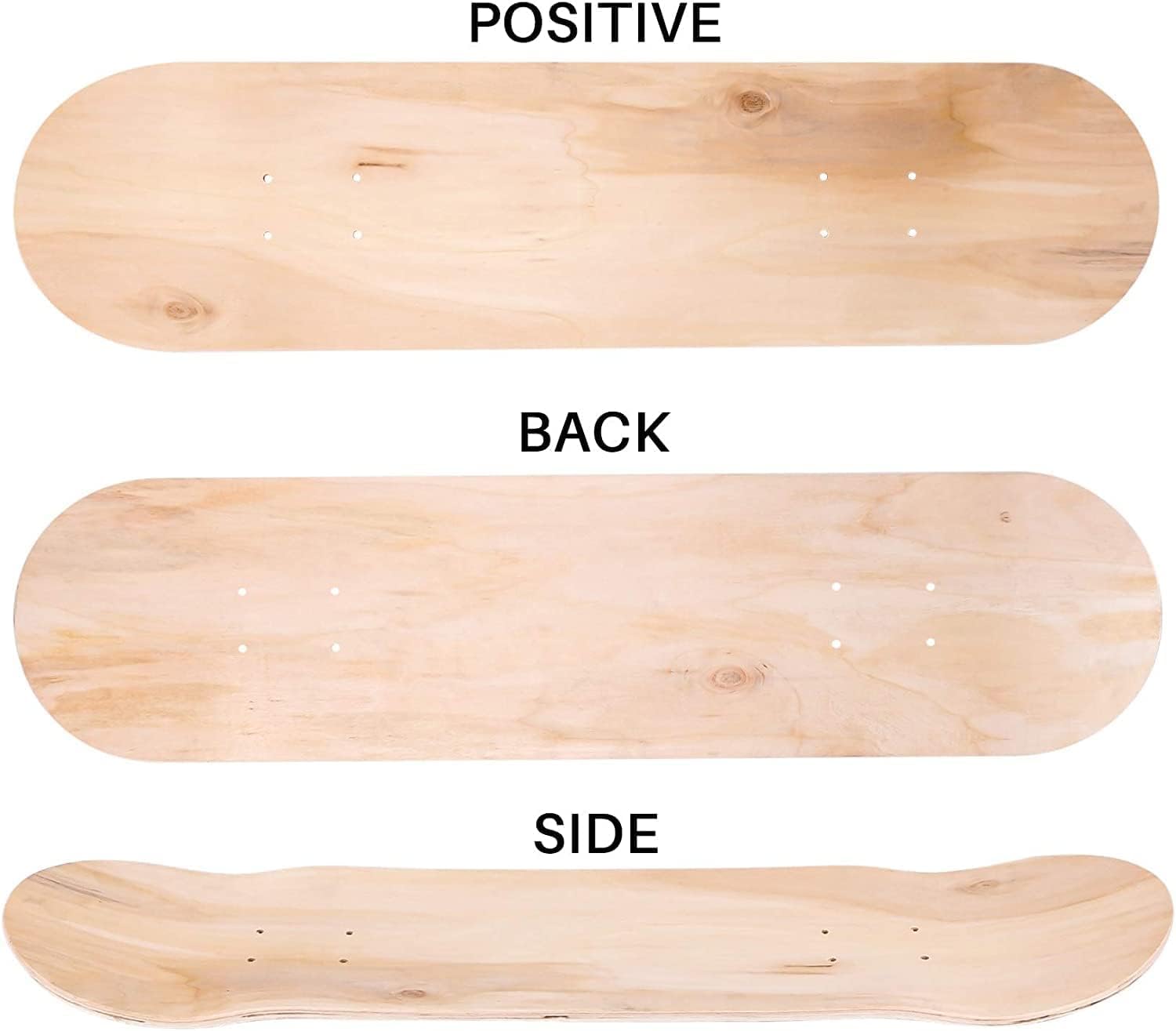 8 planches à 8 couches d'érable vierge double concave skateboards naturel planche à roulettes table érable