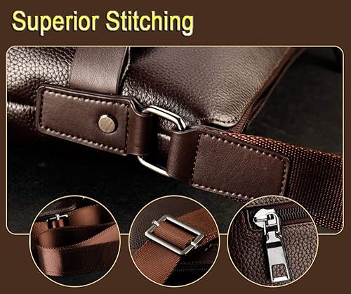 Miniatura 3 de Bolso bandolera de cuero para hombre, bolso de hombro para hombre