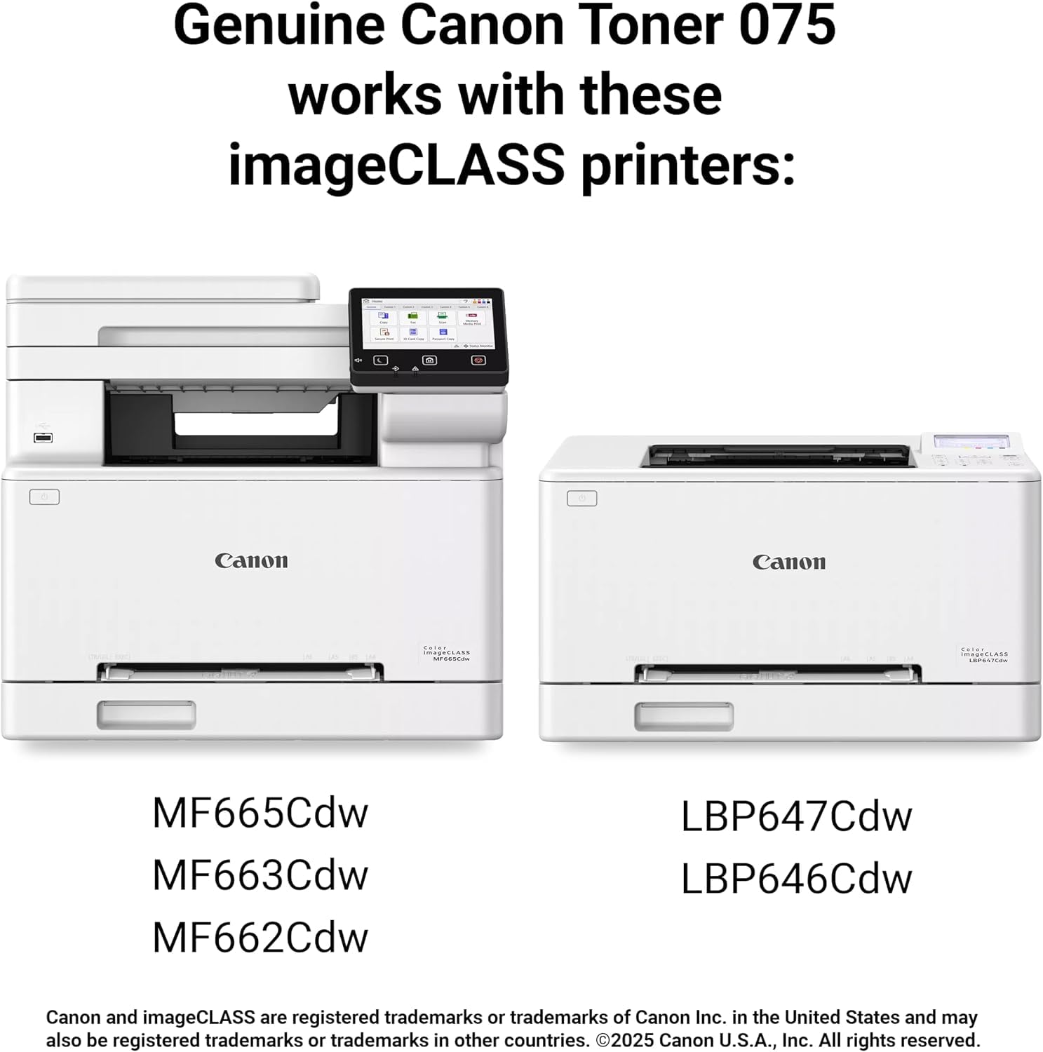 Canon Kit de Toners 075h Noir, Cyan, Magenta et Jaune Haute capacité XL (Multipack) pour imprimantes i-SENSYS LBP646Cdw, LBP647Cdw, MF664Cdw et MF667Cdw