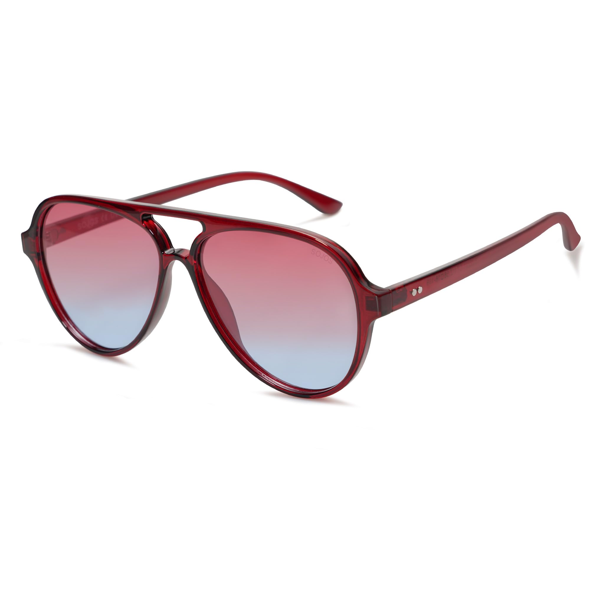SOJOS Occhiali Da Sole Retro Quadrati Oversize In Metallo, Lenti Polarizzate UV400, Unisex, Con Custodia E Panno In Microfibra - 3