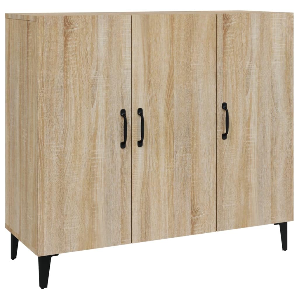 vidaXL Aparador Armario Auxiliar Alacena Mesa Consola Entrada Pasillo Vestíbulo Recibidor Mueble de Madera Contrachapada Roble Sonoma 90x34x80 cm