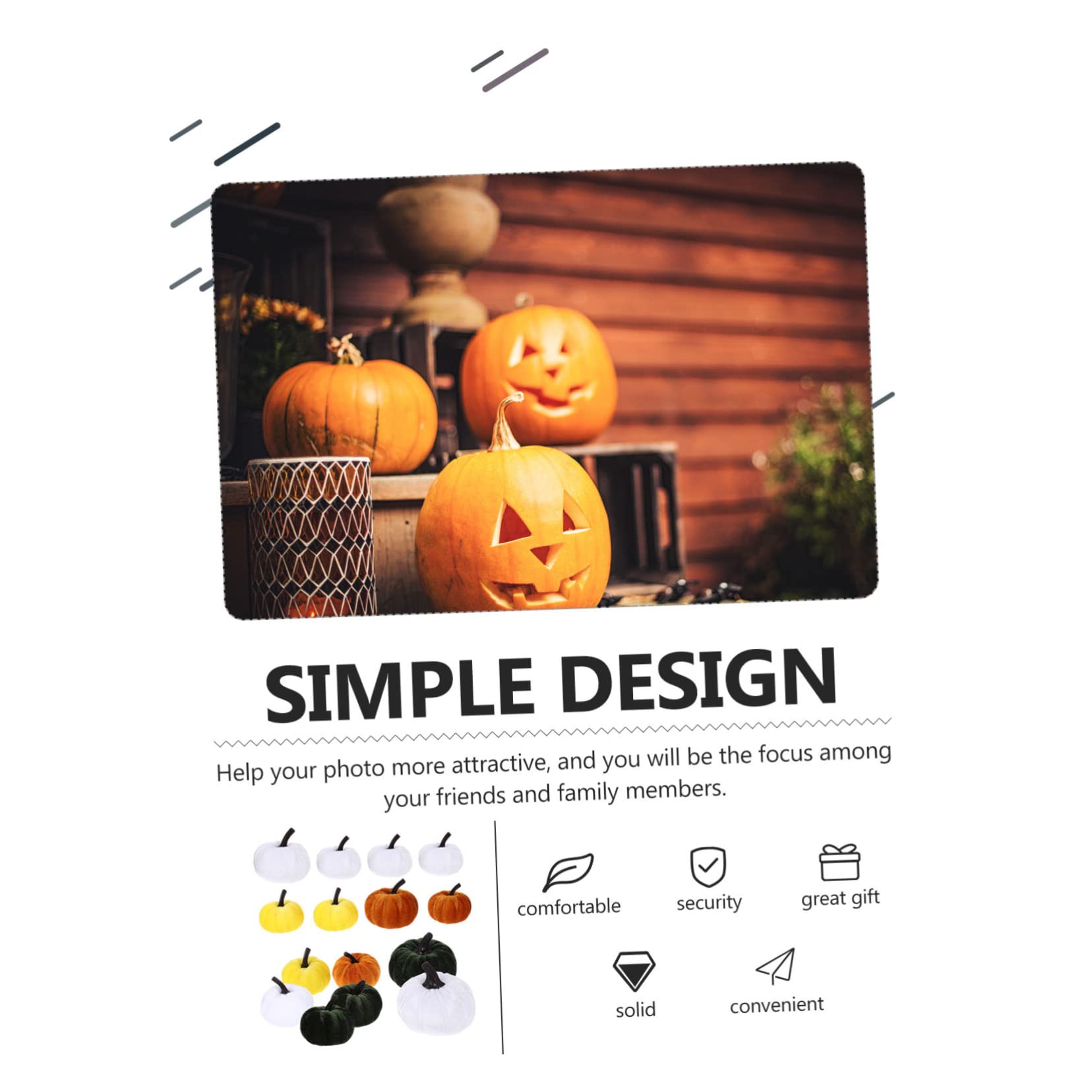 Ciieeo 45 STK künstlicher Kürbis falsches Kürbisdekor Stoff falsche Kürbisse Künstliche Kürbisse Pumpkin Decoration hochzeitsdeko dekorativer Kürbis Zubehör für Themenpartys Schaum
