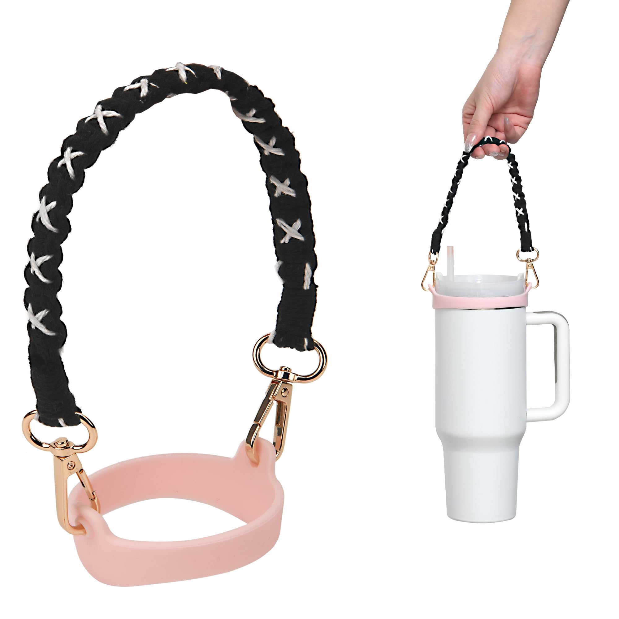 Wongeto Water Bottle Handle Strap - Compatible with Stanley Cup Accessories - for Stanley Cup 40oz & 30oz Tumbler