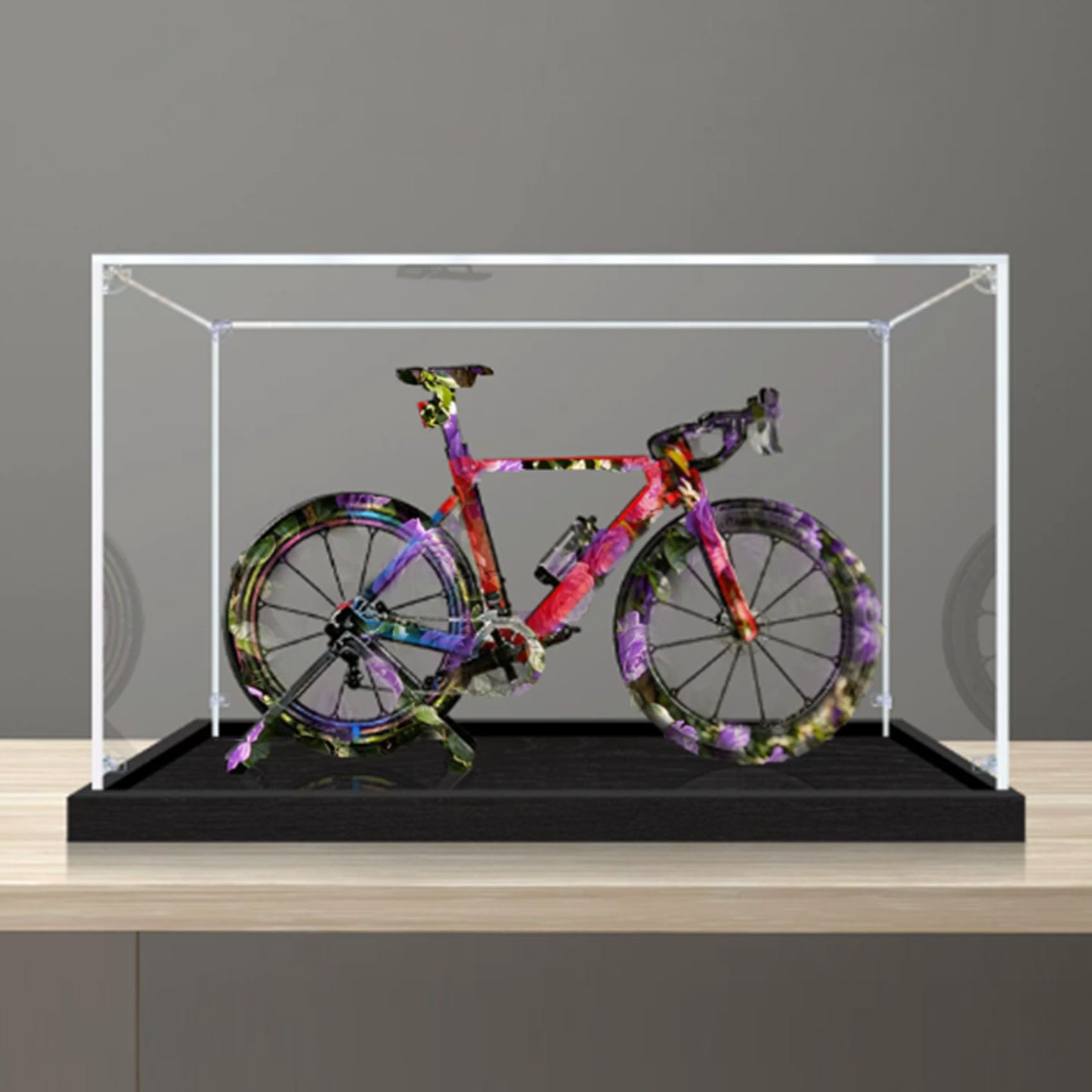 Acrylic Display Case for Le-go 11380 bicycle Model, Dustproof Display Box (display box only) (StyleA 3mm)