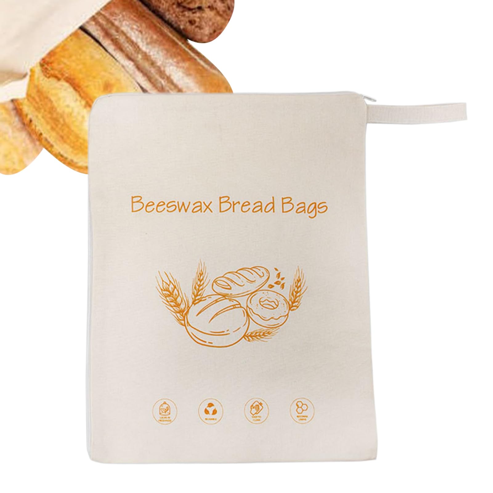 Bolsas de pan reutilizables de algodón orgánico con acabado textil premium de cocina