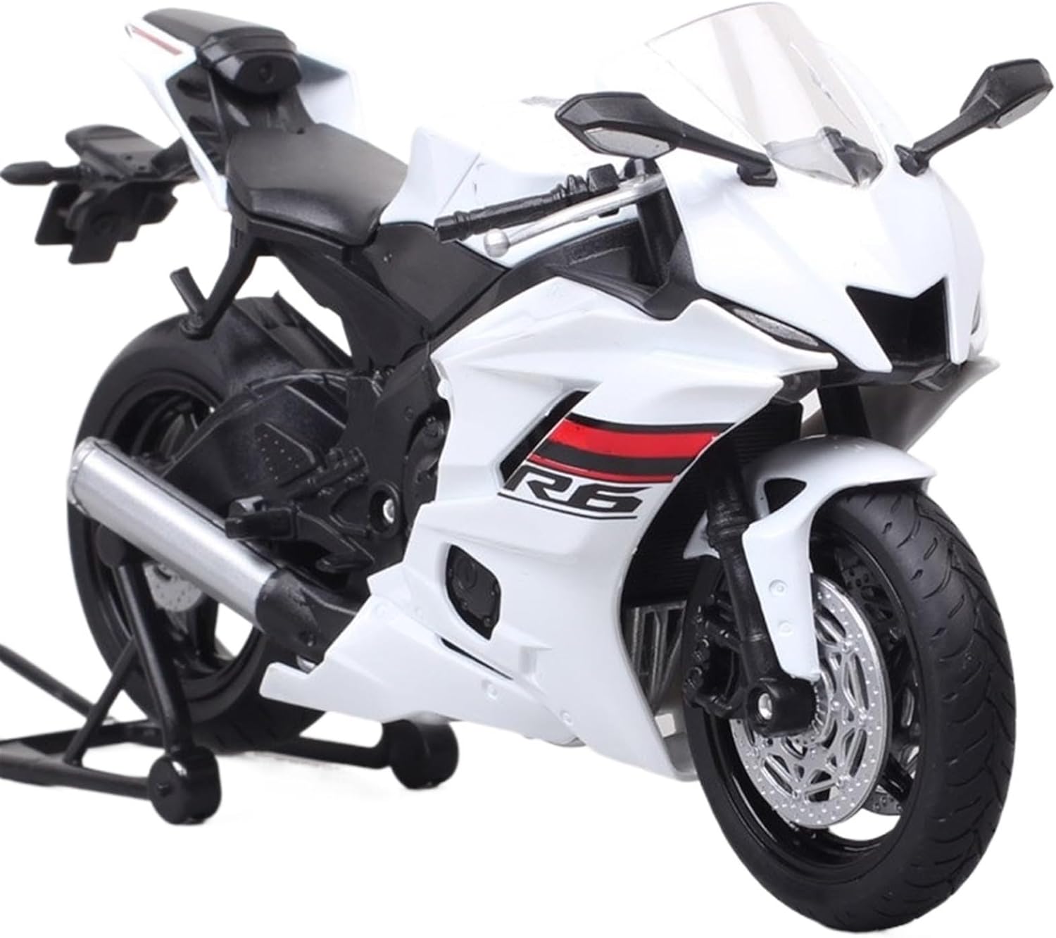 for Yamaha 2020 YZF-R6 R6 1:12 Scale Motorcycle Car Model Toys Super Sports Boy Children's Gifts Mini Version Motorcycle Model(White)