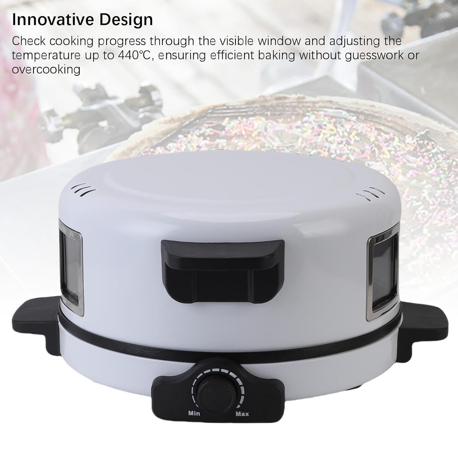 Horno Pizza Eléctrico 2000W, Con Luces Indicadoras, Calienta Hasta 440 ℃