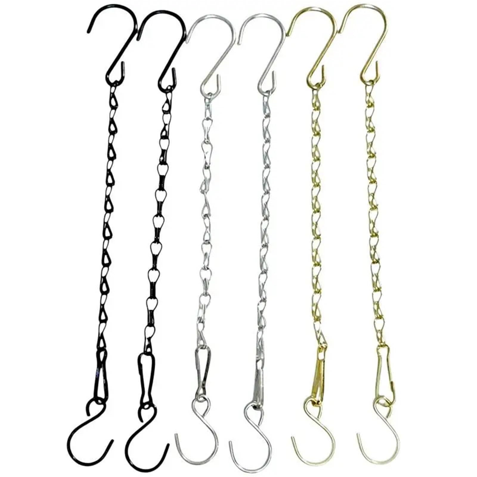SQQCREATO Hanging Basket Chains Hanging Chains For Flower Pot Basket Bird Feeders Planters Lanterns Ornaments Plant Hangers(29CM Black)
