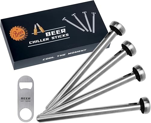 Miniatura 10 de 2 palitos enfriadores de cerveza con 1 abridor de botellas, regalos de cerveza para hombres, día del padre, regalo para adultos, él, novio, marido,