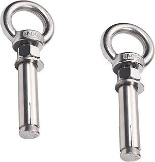 Jutagoss 2Pcs M12x90mm Eye Bolt 304 Stainless Steel Sleeve Anchor Concrete Expansion Convenient for Engineering Fixation Silver Tone