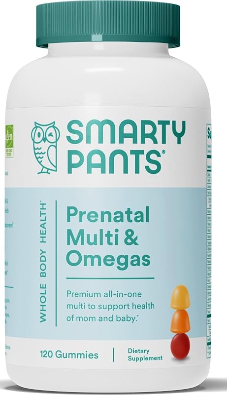 Prenatal Vitamins for Women, Multivitamin Gummies: Omega 3 Fish Oil (EPA/DHA), Biotin, Methylfolate, Vitamin D3, C, Vitamin B12, B6, A, K & Zinc, Inositol, 120 Count (30 Day Supply)